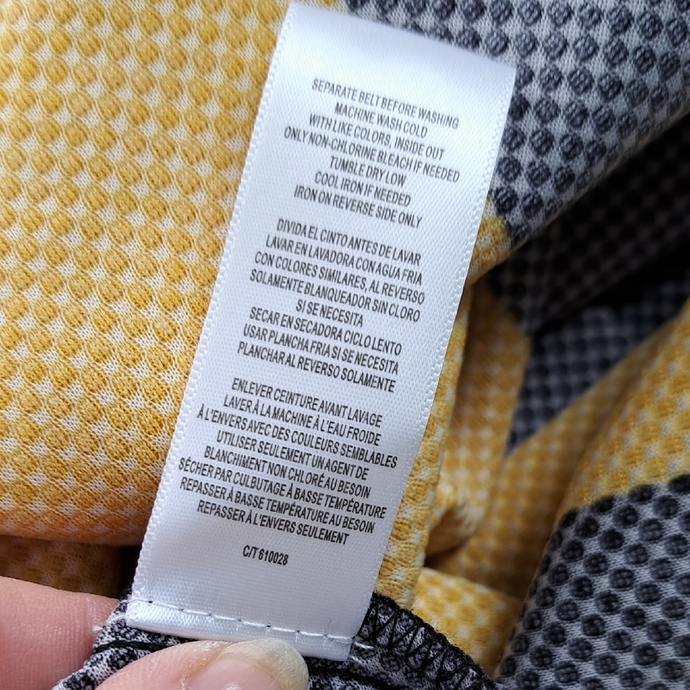 Danny & Nicole Black, Yellow and White Midi Fit-and-Flare Dress - Picture 4 of 5